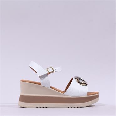 Oh My Sandals Links Platform Wedge - White
